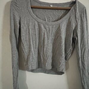 Gray Long Sleeve Women's Top